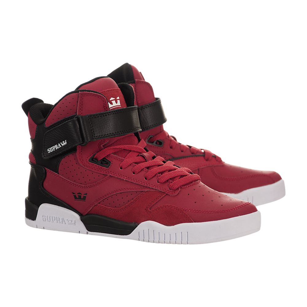 Baskets Montantes Supra Bleeker Rouge Red/Black-White Homme | IAL-50434351